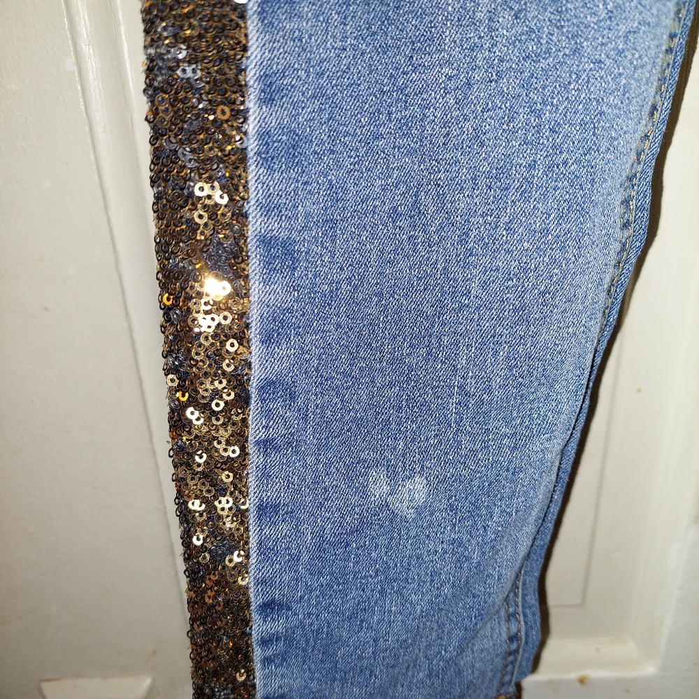 ✨️OUTFIT BUNDLE-Arizona Plaid Shirt w/sequin AND Total Girl Jeans sequin, Size:L - Picture 10 of 16